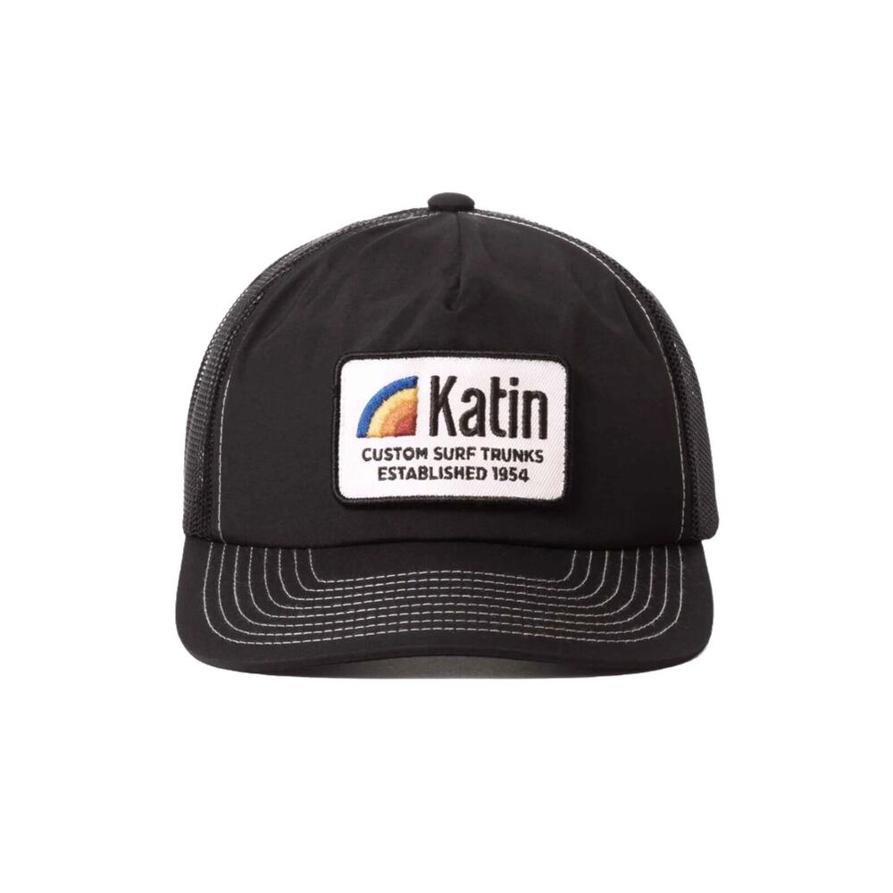 Katin Hat Mens Trucker Snapback Cap USA Patch Badge Mesh Surf Beach So Cal Black